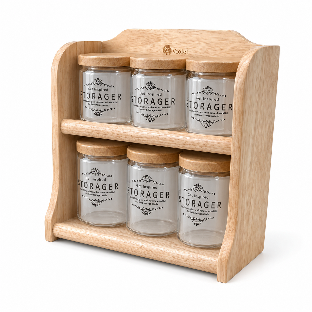 Violet Wooden Spice Rack Large 5856w - Image 3