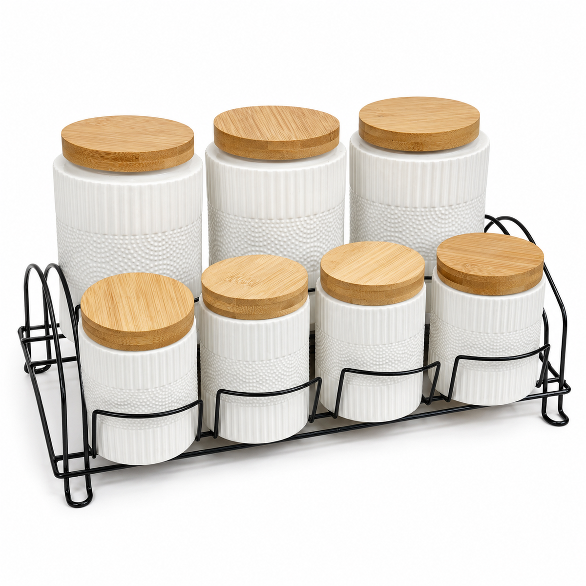 Golden Stand Ceramic Jar Set 7pc - Image 3