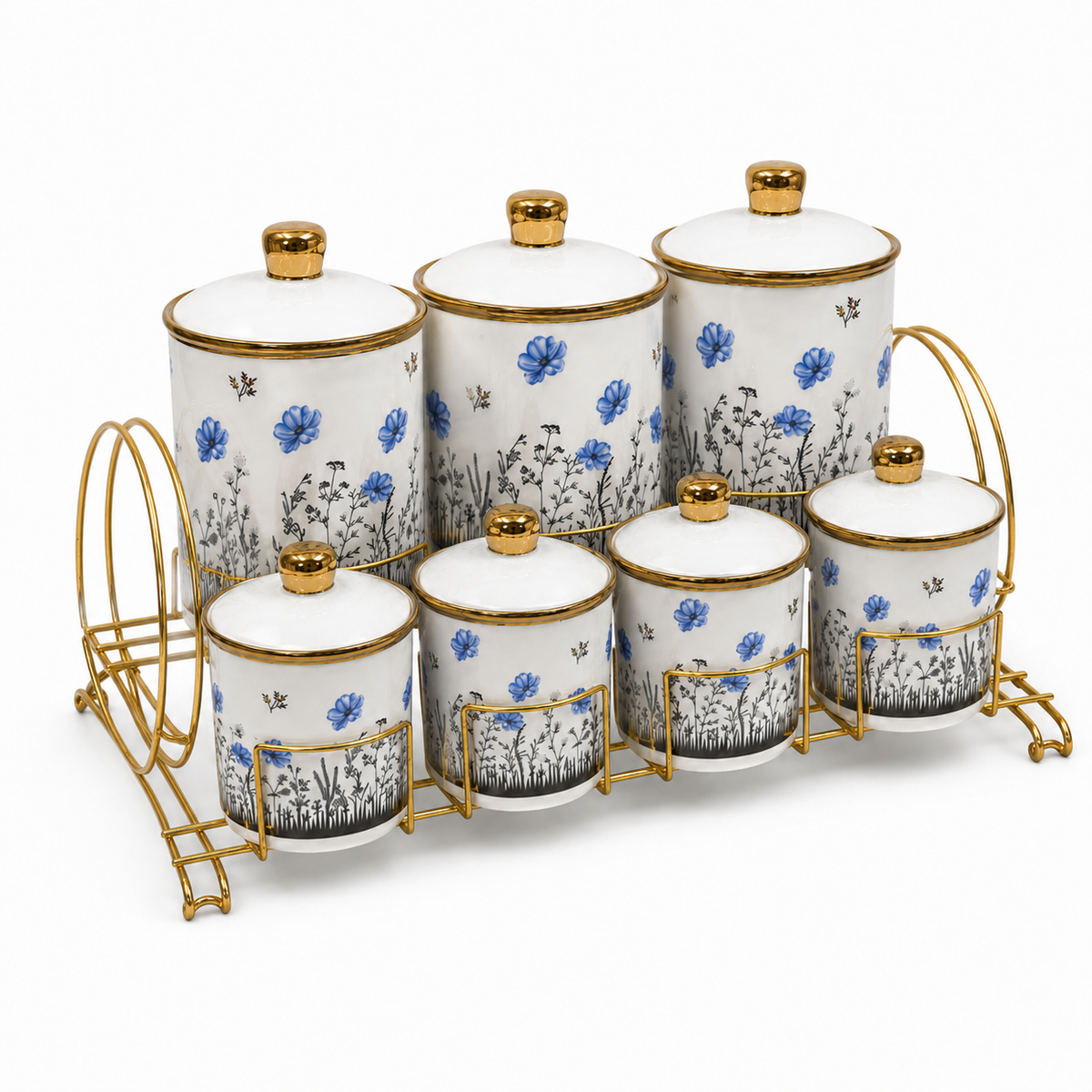 Golden Stand Ceramic Jar Set 7pc More - Variant 1 - Image 3