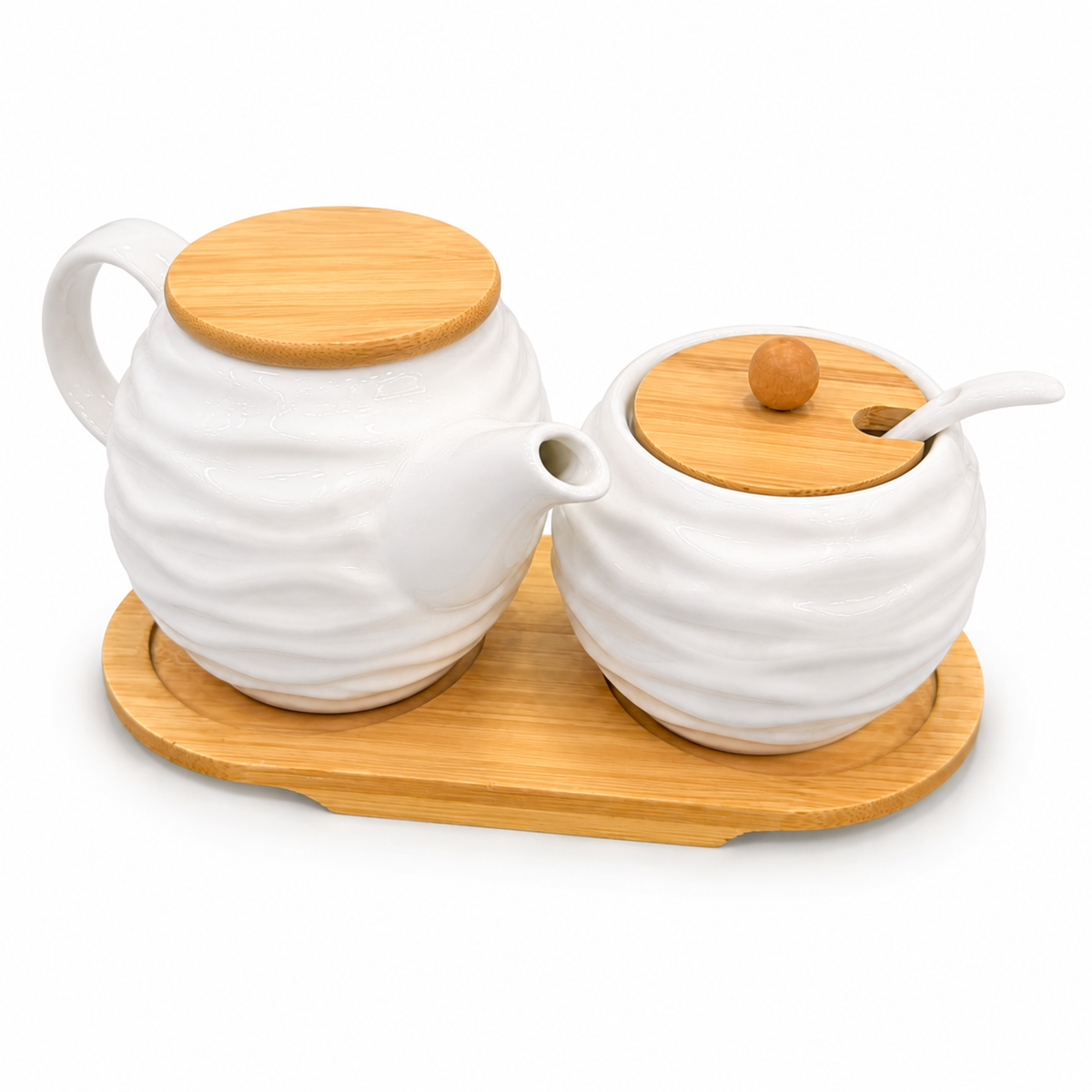 Ceramic Sugar Pot & Kettle Set 2pc 9-9/10 - Variant 2 - Image 3