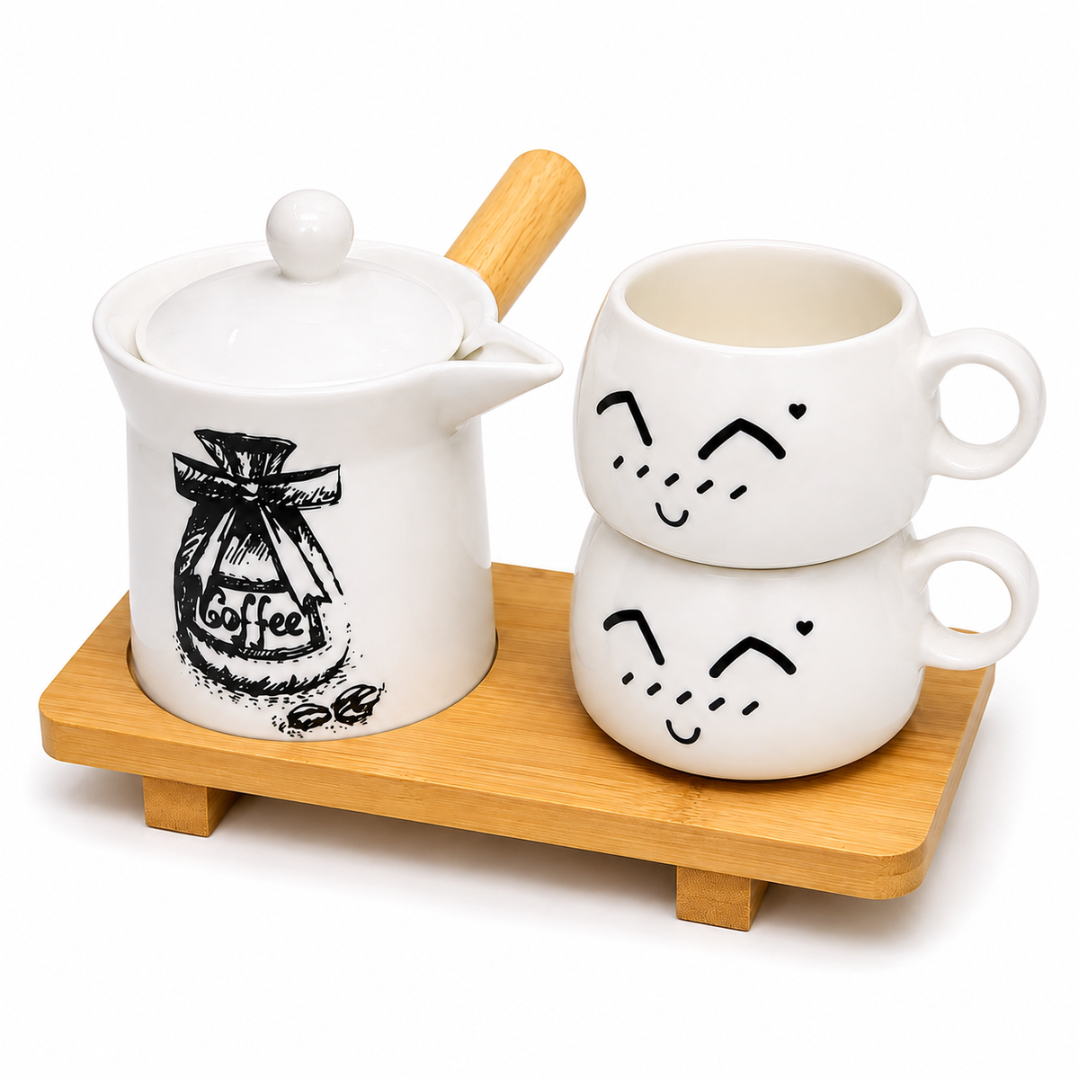 Ceramic Sugar Pot & Kettle Set 2pc 9-23 - Image 3