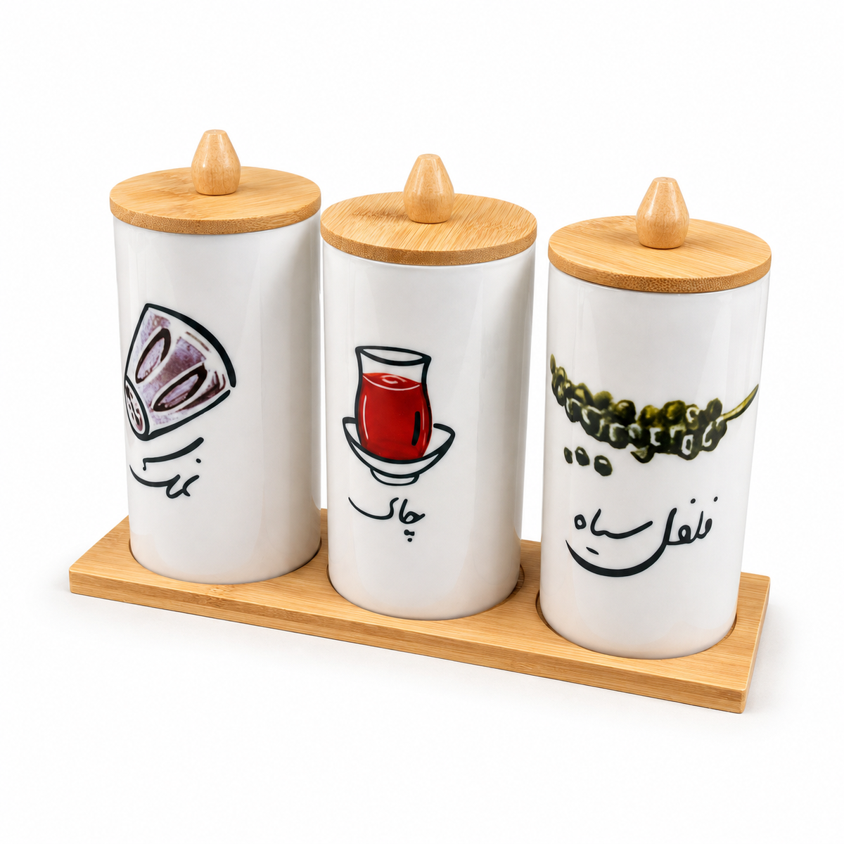 Ceramic Jar Set 3pc Fr 8-3/4 - Image 3