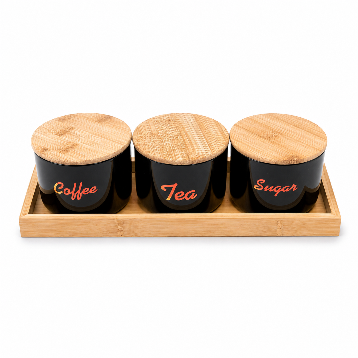 Welldeco Black Tea Sugar Coffe Jar Set - Image 3