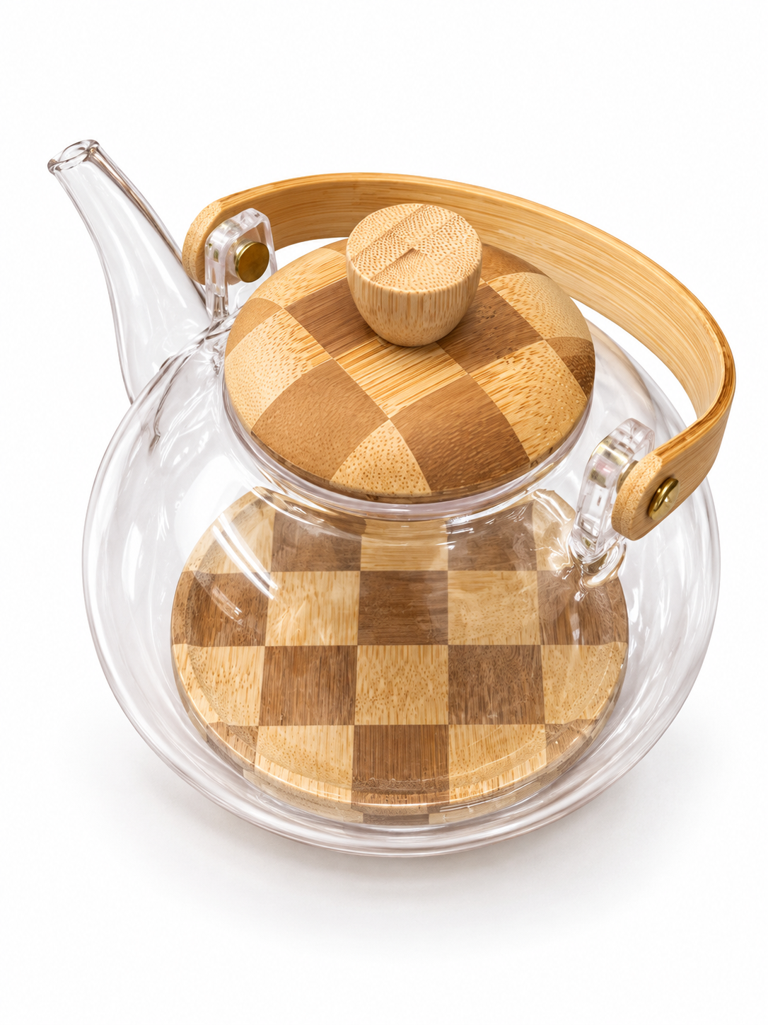 Glass Kettle Wood Handle And Base Tdl - Image 2