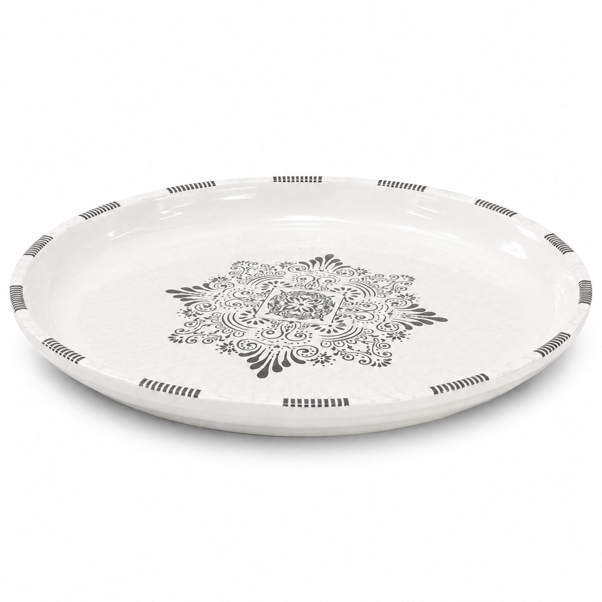 Sapphire Mosaic Double Glazed Melamine Rice Plate | Dinner Plate