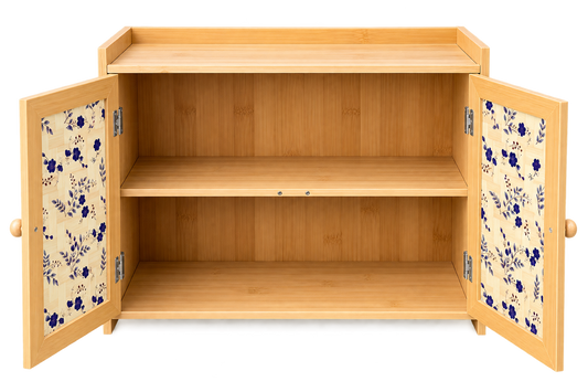 Bamboo Wood Kitchen Counter Cabinet | Pantry | Two Tier