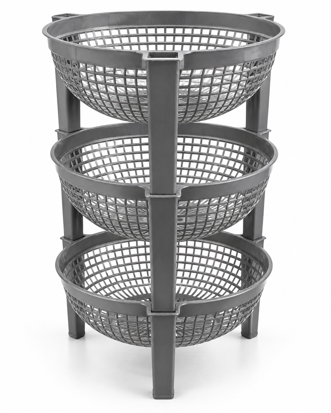 Plastic 3-Tier Vegetables Onion Storage Rack Baskets Shelves Organizer Round Baskets Drying Rack