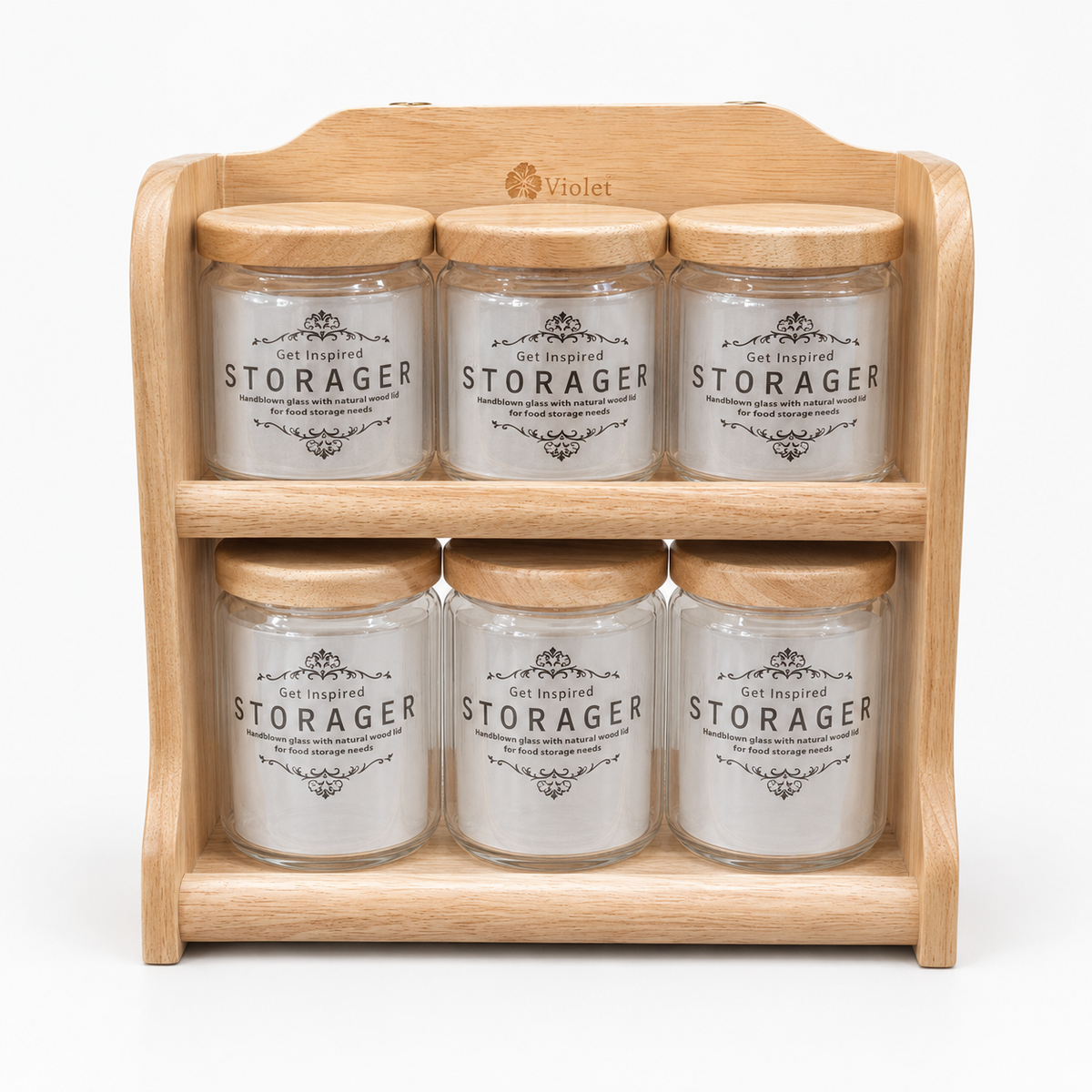 Violet Wooden Spice Rack Large 5856w - Image 1