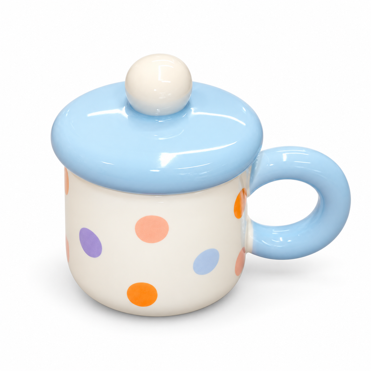 Sj Polka Dot Mug W Lid Dm 29y - Image 2