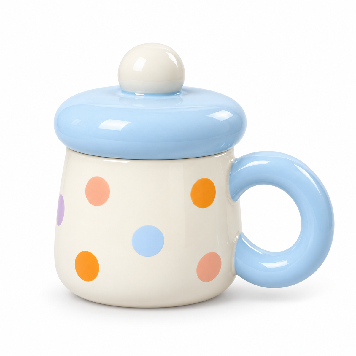 Sj Polka Dot Mug W Lid Dm 29y - Image 3