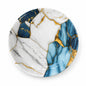 Blue and White Marble Print Double Glazed Melamine Deep Plate