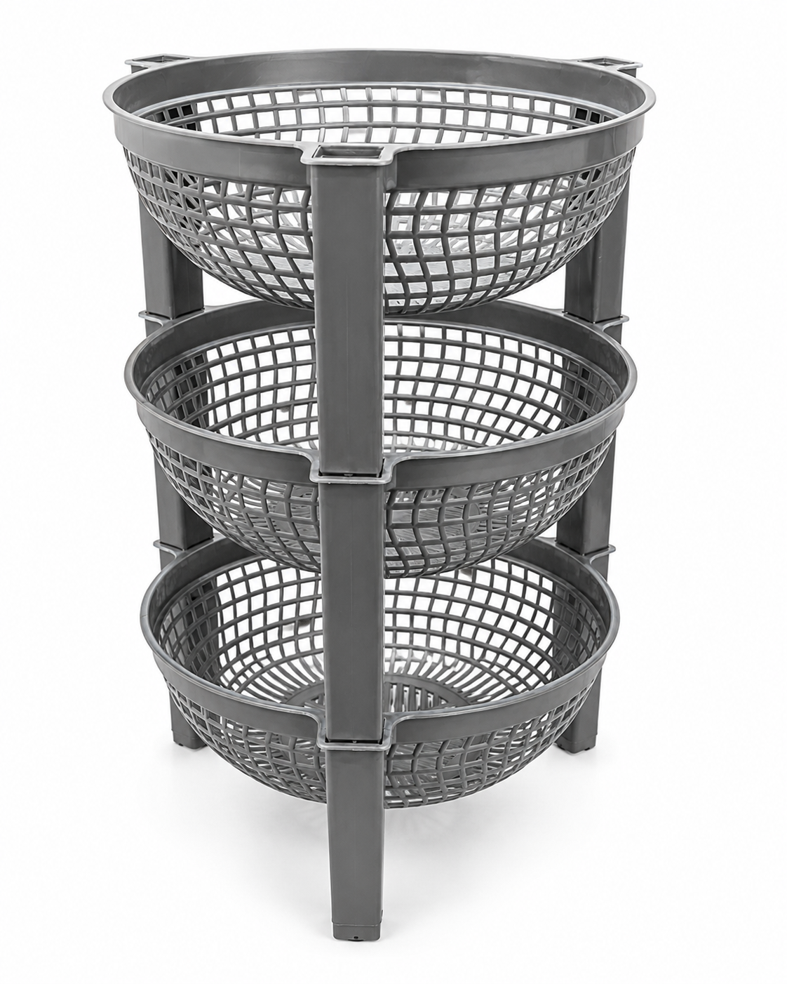 Plastic 3-Tier Vegetables Onion Storage Rack Baskets Shelves Organizer Round Baskets Drying Rack