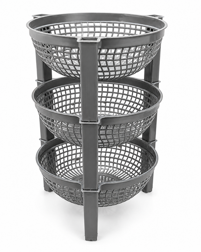 Plastic 3-Tier Vegetables Onion Storage Rack Baskets Shelves Organizer Round Baskets Drying Rack