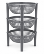 Plastic 3-Tier Vegetables Onion Storage Rack Baskets Shelves Organizer Round Baskets Drying Rack