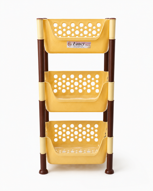 Fruit and Vegetable Storage Rack, with Wheels for Onions and Potatoes | Rotatable | 3 Layer Plastic (Copy)