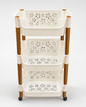 Fruit and Vegetable Storage Rack, with Wheels for Onions and Potatoes | Rotatable | 3 Layer Plastic
