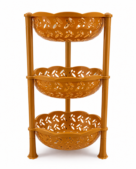 Plastic 3-Layer Multipurpose Kitchen Organizer/Storage Rack | Onion Stand for Kitchen | Vegetable Organizer