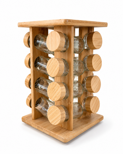 Wooden Rotatable Spice Rack