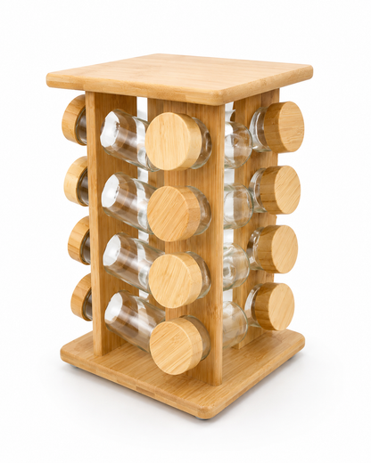 Wooden Rotatable Spice Rack